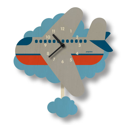 Airplane Pendulum Clock - Wood