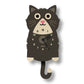 Kitten Pendulum Clock - Wood: Black