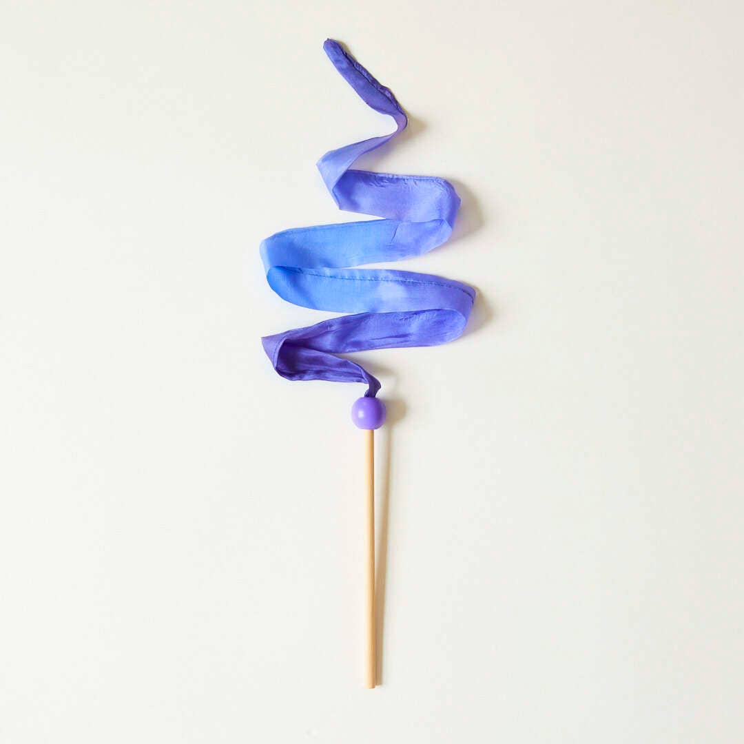 Mini Butterfly Wand - Pink & Purple Silk & Wood Streamer