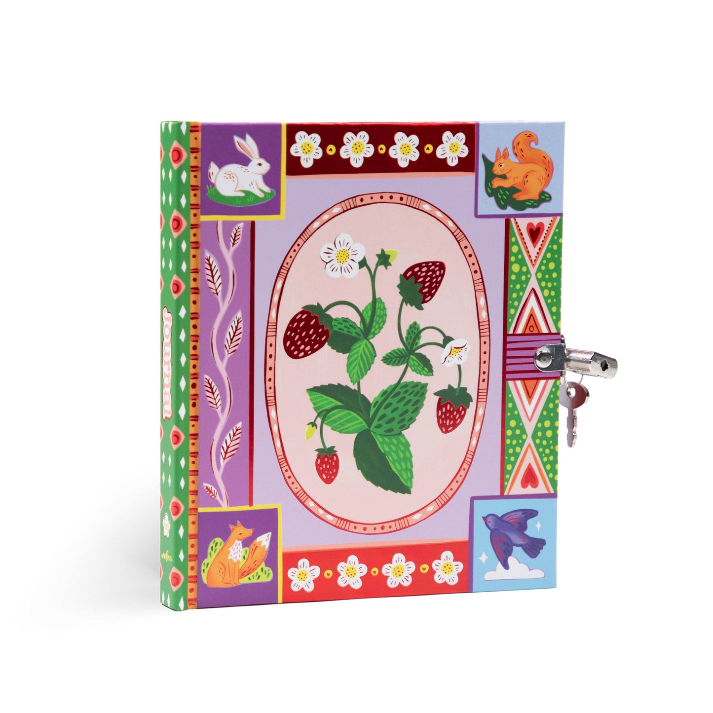 Strawberries Hardcover Journal with lock and key