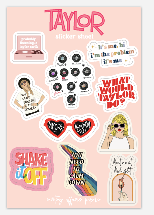 Taylor Sticker Sheet (Taylor Swift)