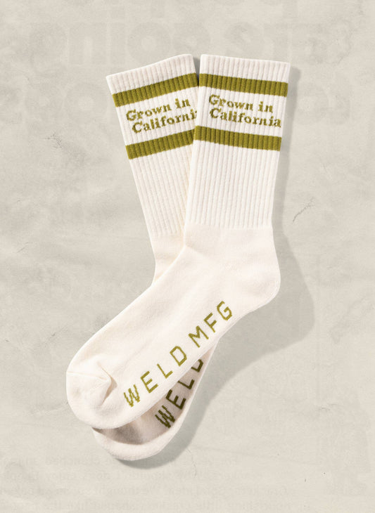 Adult-Grown in California Vintage Striped Crew Socks
