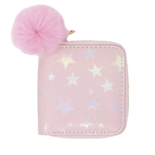 Shiny Star Kids Wallet: Pink