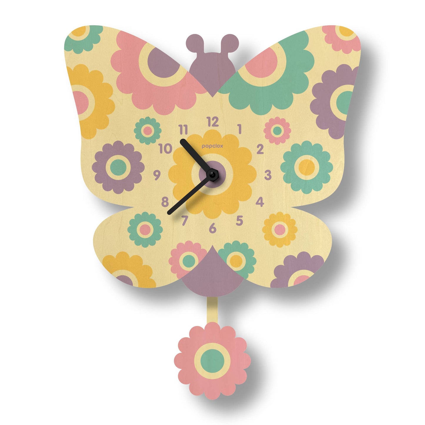 Butterfly Pendulum Clock - Wood