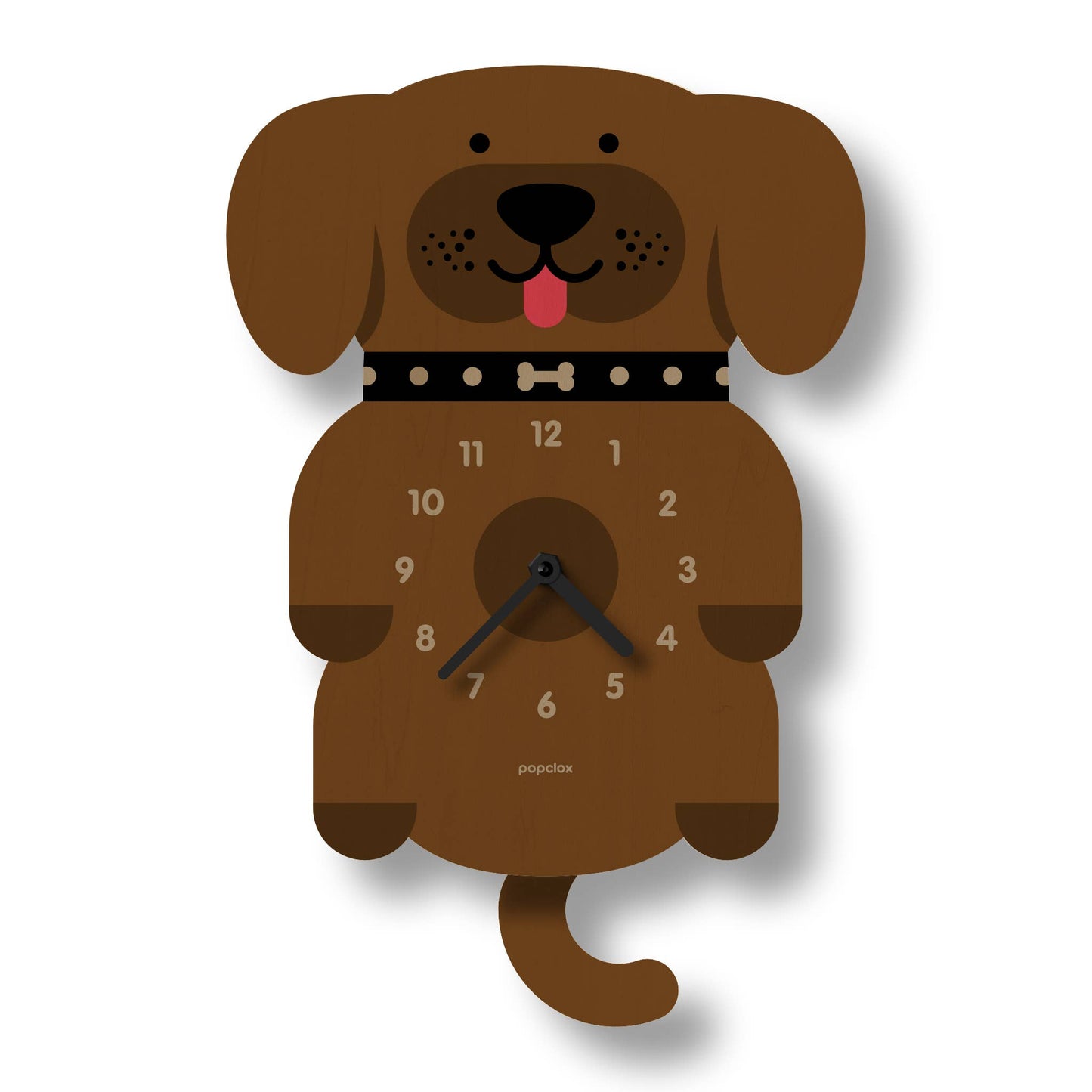 Puppy Pendulum Clock - Wood: Brown