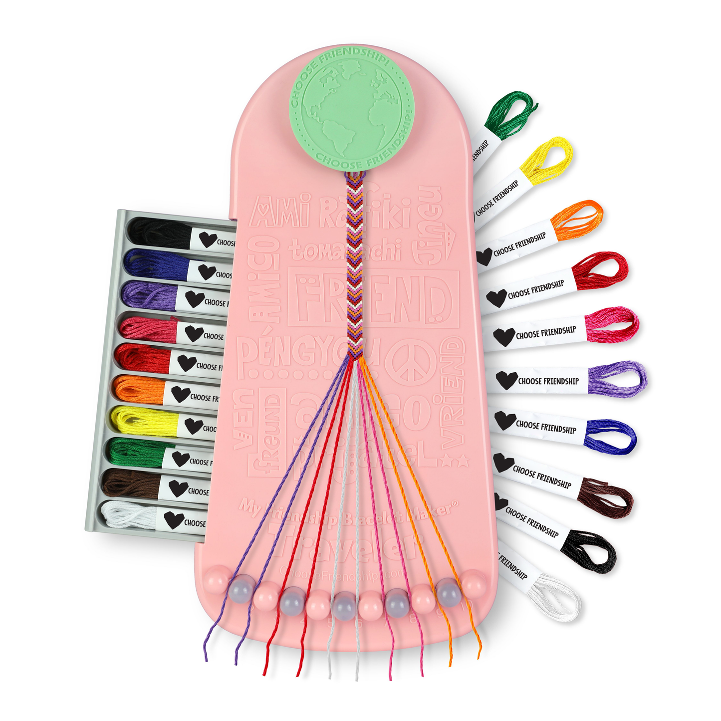 My Friendship Bracelet Maker, 20 Pre-Cut Threads: Blush Pink