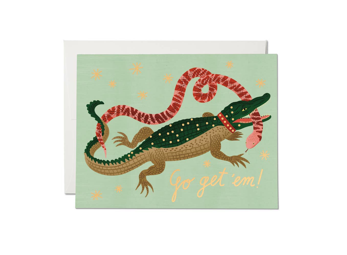 Get 'Em Alligator congratulations greeting card