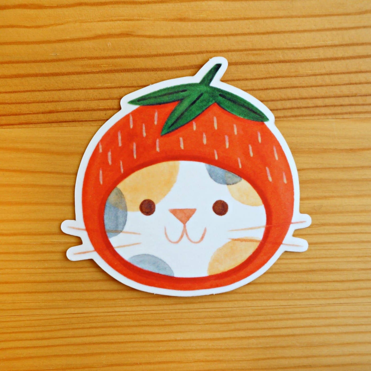 Strawberry Hat Cat Sticker