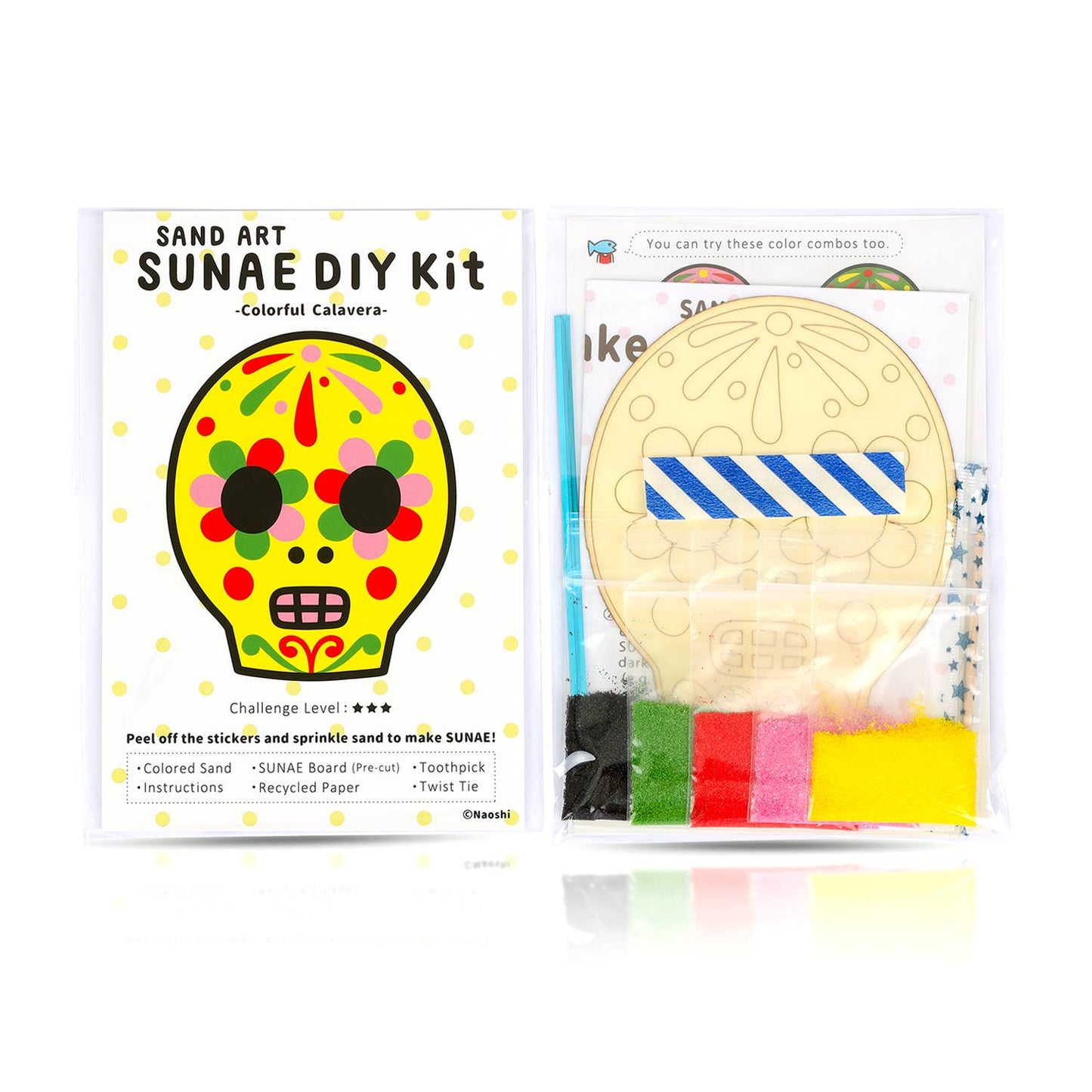 【SUNAE (sand art) DIY Kit】 Colorful Calavera