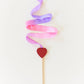 Silk & Wood Wand for Dancing, Dress Up & Pretend Play -Heart